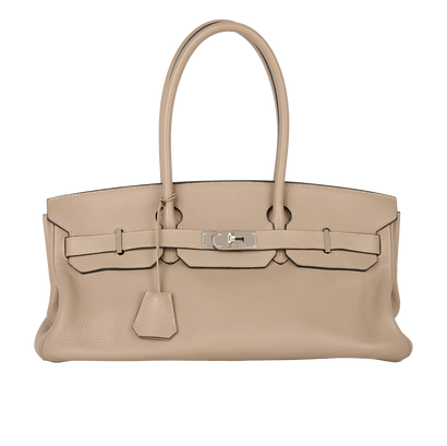 JPG Shoulder Birkin In Clemence Gris Tourterelle, &pound;4,800, Handbags, Grey, Leather, Front view